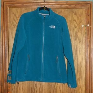 Women's North Face Green Fleece Full Zip Jacket